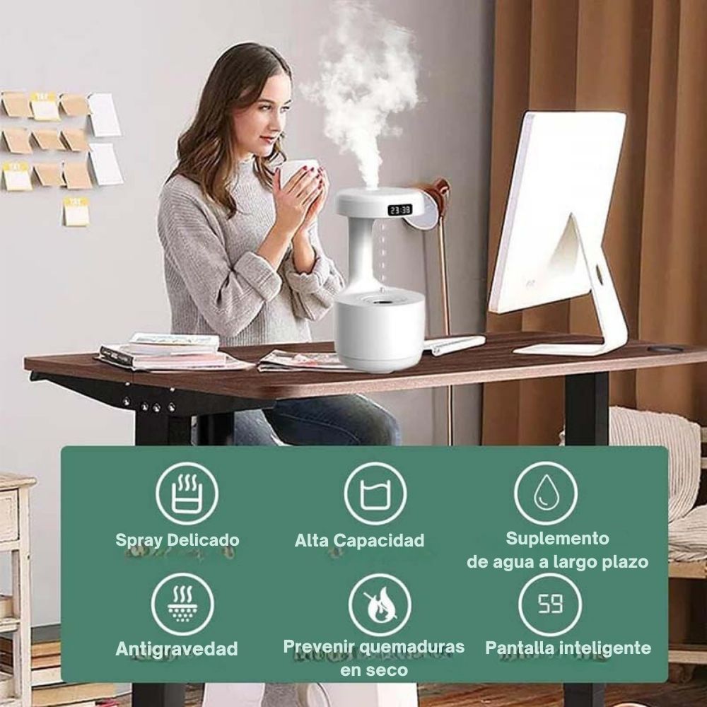 Miniatura 8 de HUMIDIFICADOR ANTIGRAVEDAD CON RELOJ